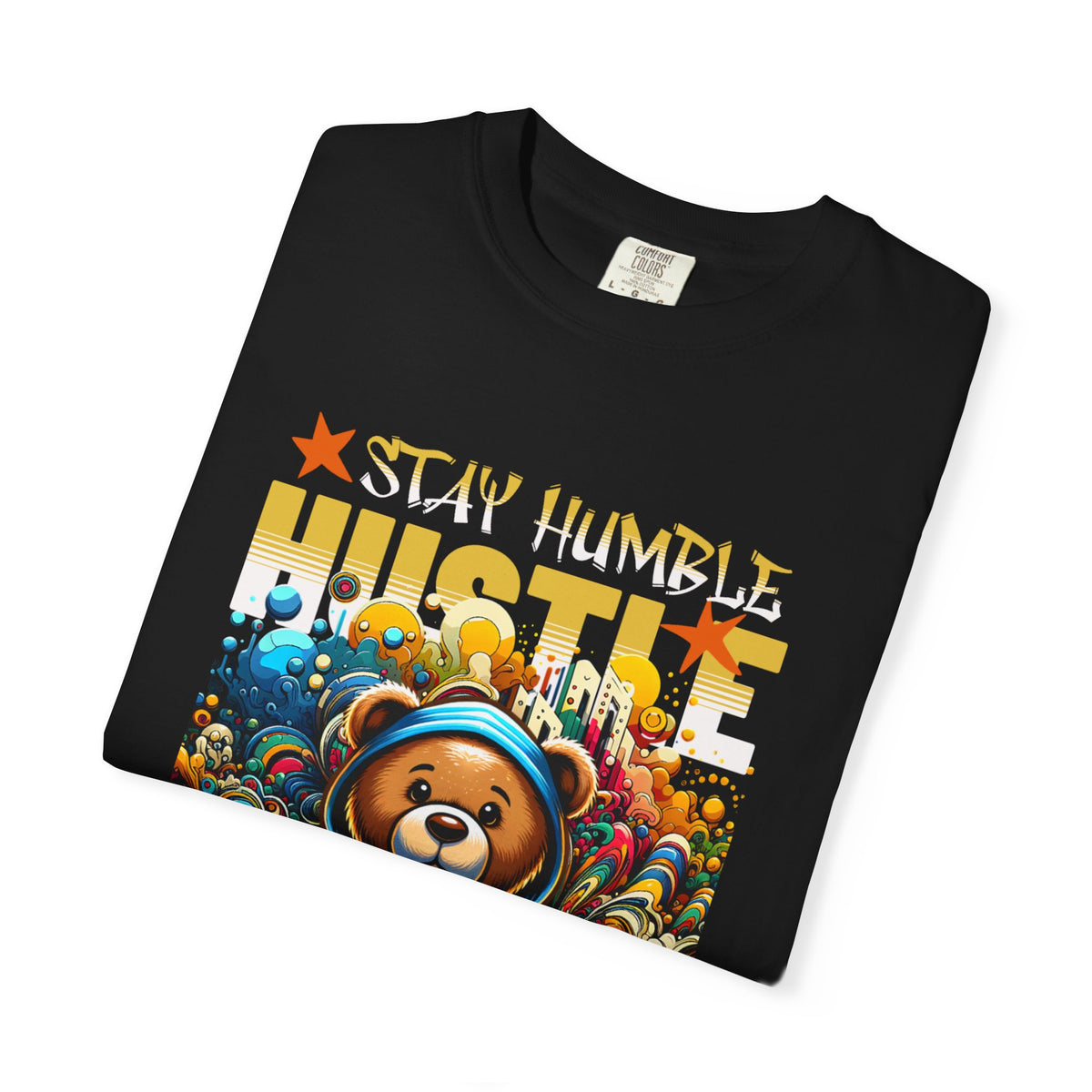Unisex Garment-Dyed T-Shirt, Urban Bear Hustle Tee, Comfortable Everyday Wear, Gift for Entrepreneurs, Streetwear Fashion