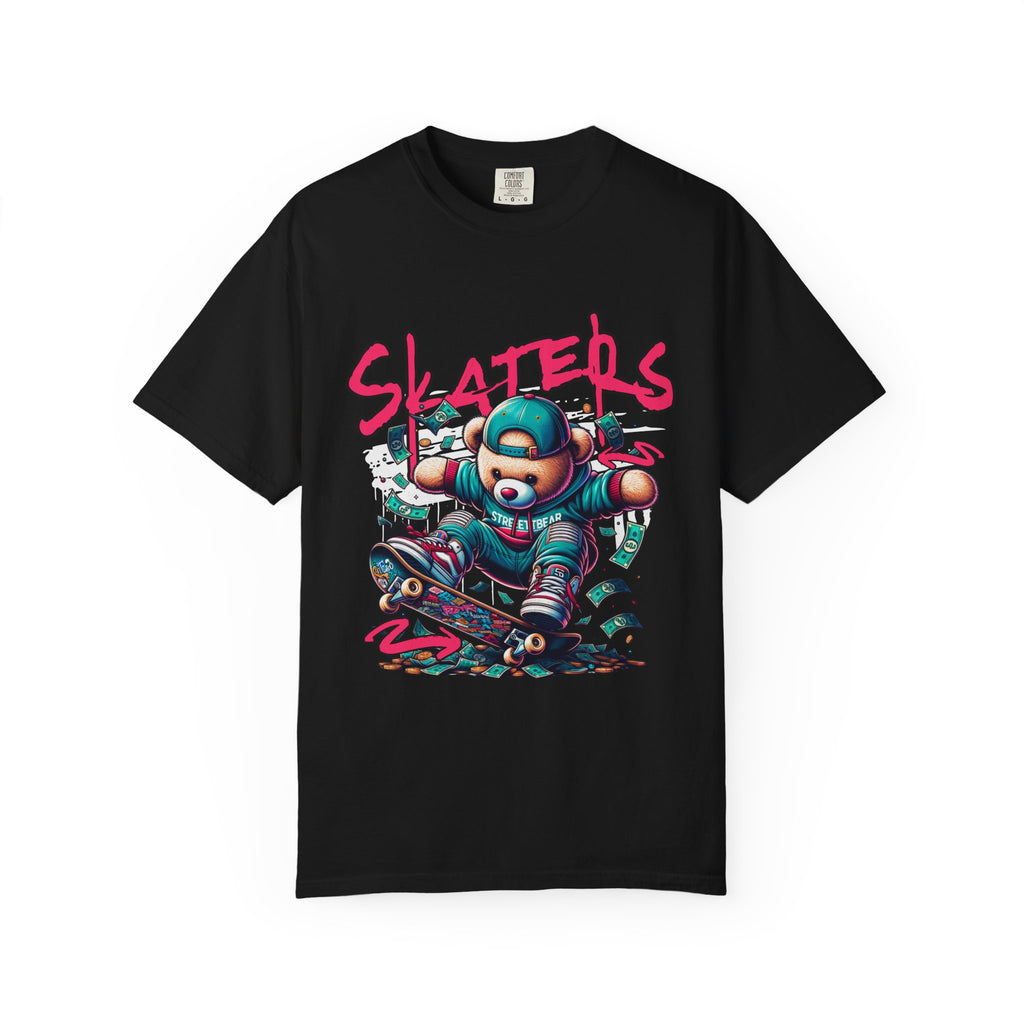 Skater Bear Unisex T-Shirt, Fun Graphic Tee for Skate Lovers, Trendy Streetwear, Gift for Kids and Teens, Perfect for Casual Wear