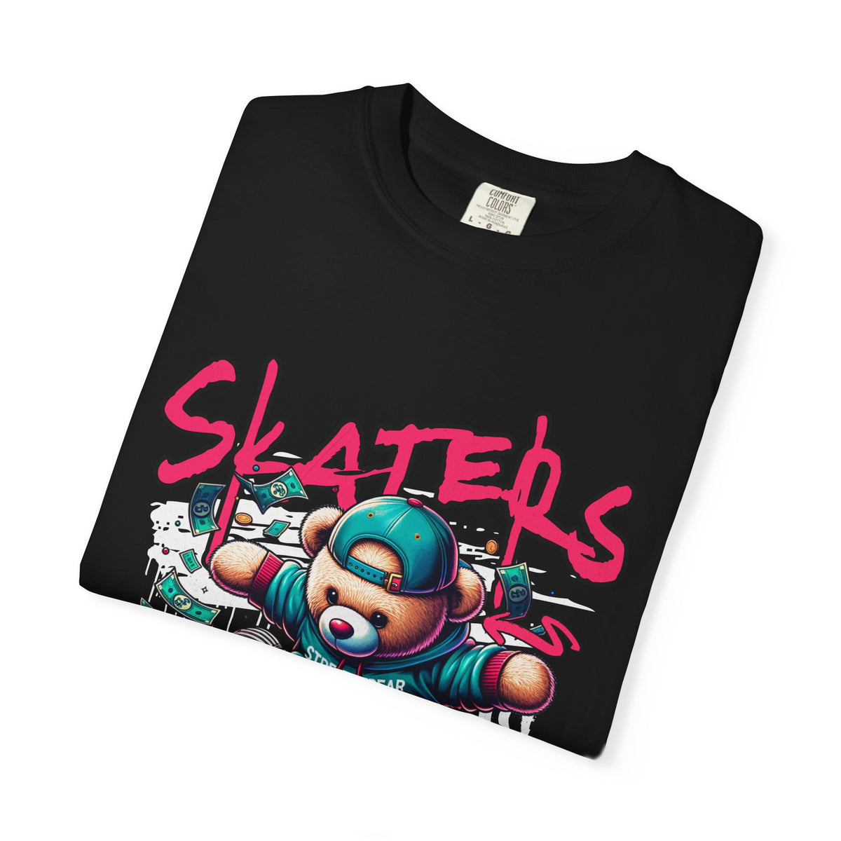 Skater Bear Unisex T-Shirt, Fun Graphic Tee for Skate Lovers, Trendy Streetwear, Gift for Kids and Teens, Perfect for Casual Wear