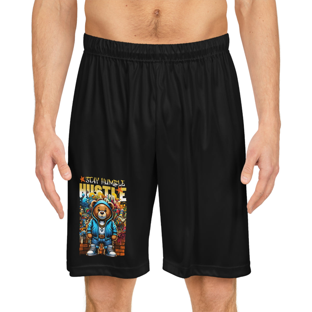 Hustle Bear Basketball Shorts | Comfortable Athletic Wear, Sports Shorts, Gift for Athletes, Casual Summer Outfit, Workout Gear