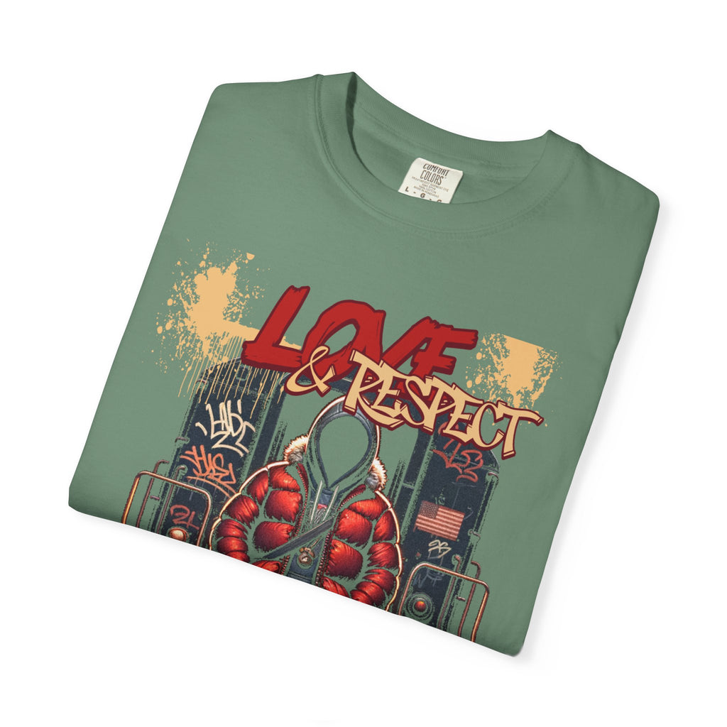 Love and Respect Unisex Garment-Dyed T-shirt | Graphic Tee, Casual Wear, Gift for Him/Her, Fun Fashion, Street Style