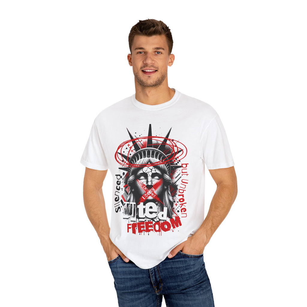 Freedom Statement Tee - Silenced But Unbroken | Unisex Garment-Dyed T-shirt, Casual Wear, Gift for Activists, Patriotic Apparel, [...]