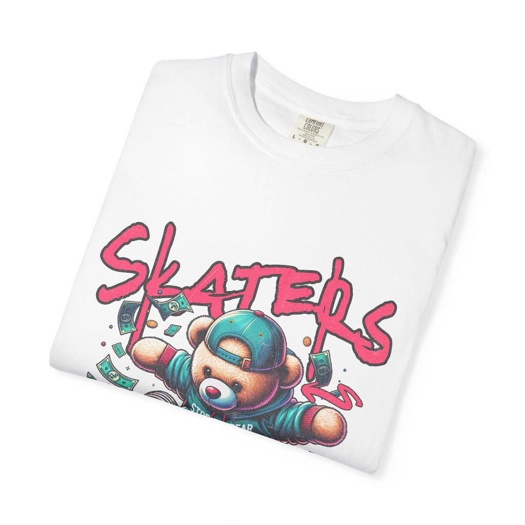 Skater Bear Unisex T-Shirt, Fun Graphic Tee for Skate Lovers, Trendy Streetwear, Gift for Kids and Teens, Perfect for Casual Wear