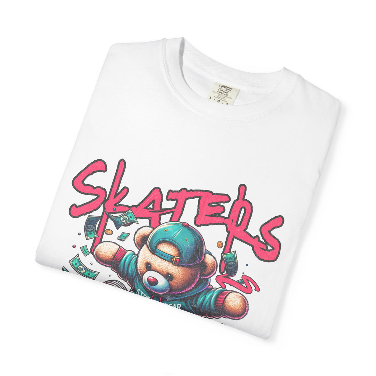 Skater Bear Unisex T-Shirt, Fun Graphic Tee for Skate Lovers, Trendy Streetwear, Gift for Kids and Teens, Perfect for Casual Wear