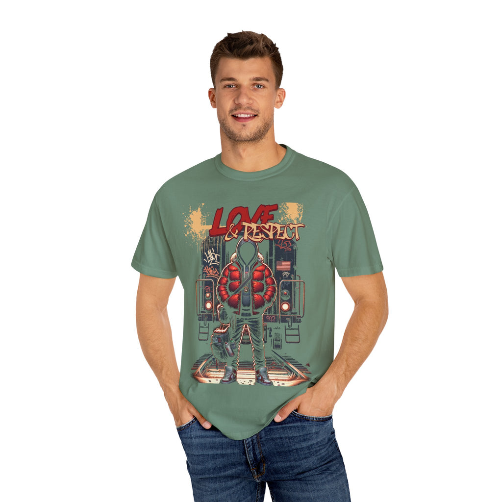 Love and Respect Unisex Garment-Dyed T-shirt | Graphic Tee, Casual Wear, Gift for Him/Her, Fun Fashion, Street Style