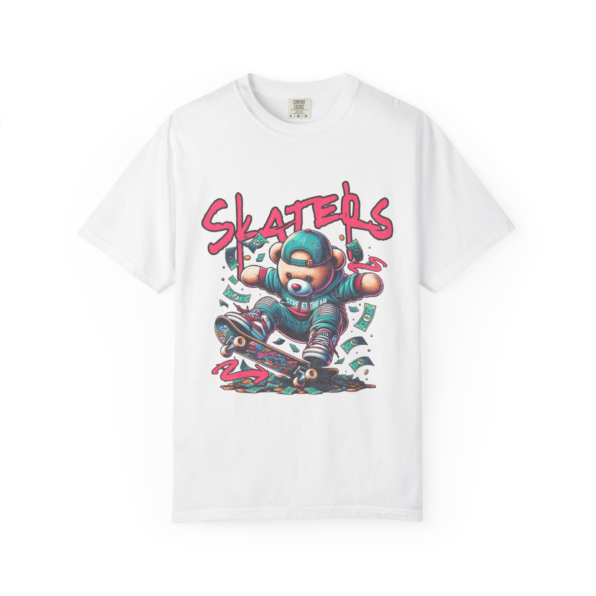 Skater Bear Unisex T-Shirt, Fun Graphic Tee for Skate Lovers, Trendy Streetwear, Gift for Kids and Teens, Perfect for Casual Wear