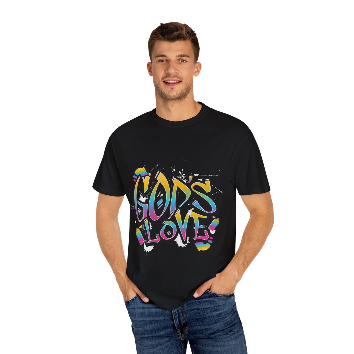 God's Love Unisex Garment-Dyed T-Shirt | Graphic Tee, Streetwear, Spiritual Apparel, Gift for Him/Her, Casual Wear