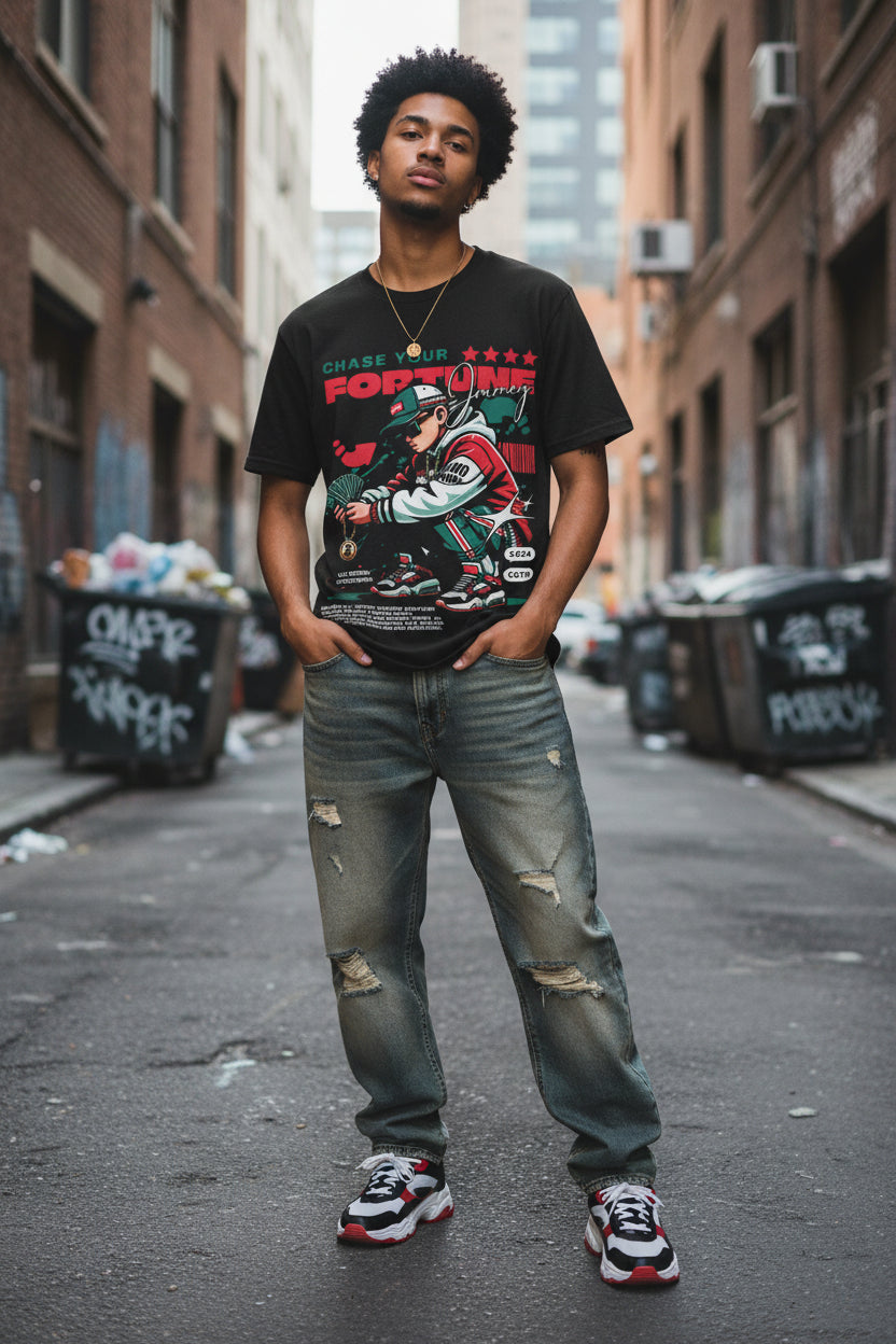 Chasing Your Fortune Adult T- Shirt